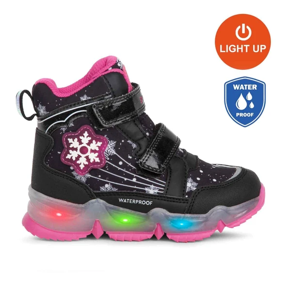 Buckhead 3034 Snowy WATERPROOF-IŞIKLI Anatomik Çocuk Bot Siyah - Resim 3