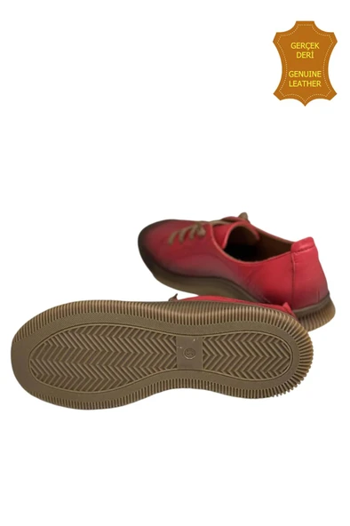 Venüs 2413504Y Hakiki Deri Kadın Anatomik Ayakkabı Kırmızı Ç - Resim 7