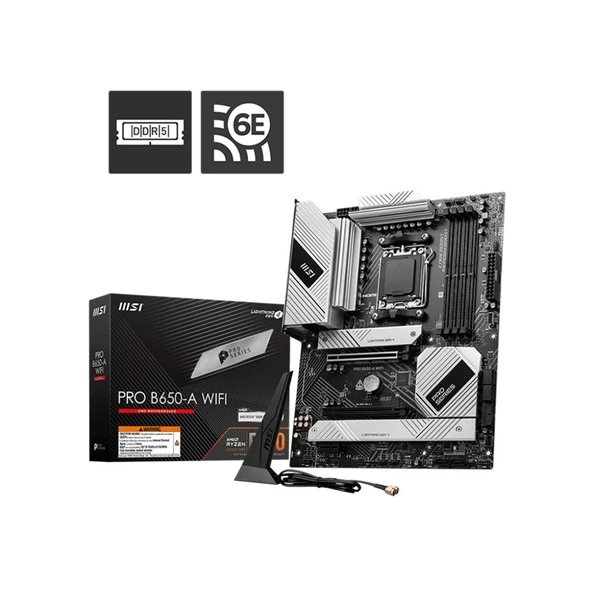 MSI PRO B650-A DDR5 7600MHZ 1XHDMI 3XM.2 USB ATX AM5 (AMD AM5 9000/8000/7000 SERİLERİ İLE UYUMLU) ürün görseli