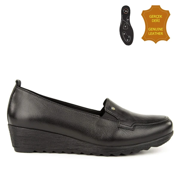 Muya Aster 6 Nokta Anatomik Kadın Ayakkabı Siyah - Resim 3