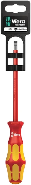 Wera 160 i SB VDE Yalıtımlı Düz Tornavida, 1 x 5.5 x 125 mm ürün görseli 1