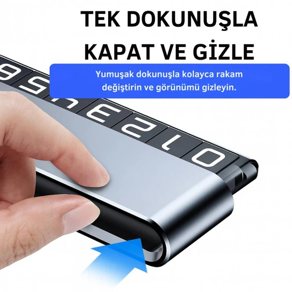 Coofbe Premıum Çift Telefon Numaralı Gizlenebilir Araç Park Telefon Numaratörü Geçici Park Numaratör Plakalık Araç Geçici Park için Telefon Numaratörü - Resim 4