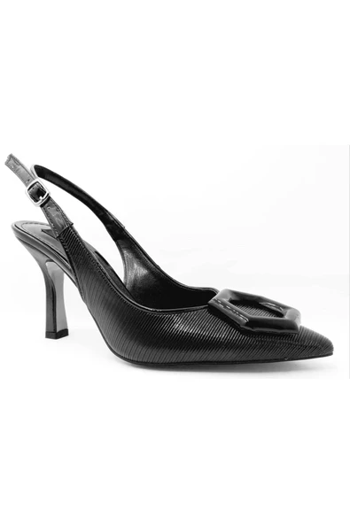 Kuum 706526 Siyah Rugan Kadın Abiye Ayakkabı - Resim 3