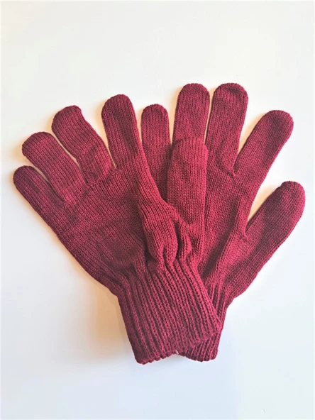 Kışlık Tiriko Kadın Eldiven Bordo Eldiven - Resim 4