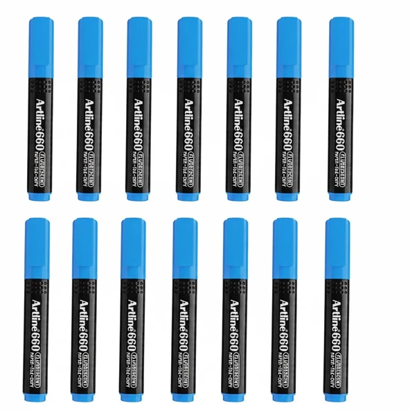 Artlirne Fosforlu Kalem Kesik Uç Neon Renkler Mavi 12 Adet ürün görseli