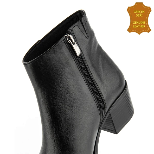 Hush Puppies Befasi 725011 Gerçek Deri, Anatomik, Kadın Bot Cilt Siyah - Resim 4