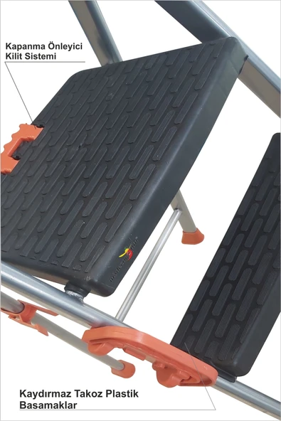 Ev Okul İşyeri Mutfak Kütüphane Raf İçin Dekoratif Kaydırmaz 4 Basamak Sağlam Dengeli Kısa Merdiven - Resim 5