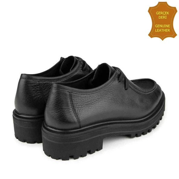 Muya Kam %100 Deri Anatomik Kadın Ayakkabı Siyah - Resim 4