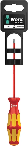 Wera 160 i SB VDE Yalıtımlı Düz Tornavida, 0.5 x 3 x 100 mm ürün görseli 1