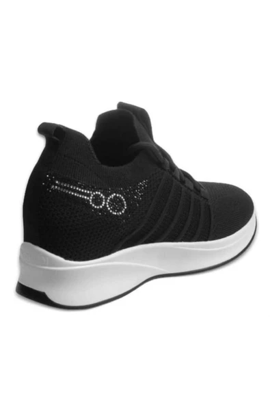 M.p 241-1669 Siyah Dolgu Taban Kadın Bağcıklı Spor Ayakkabı - Resim 7