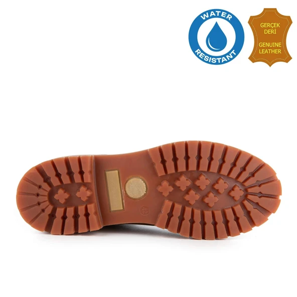 Hush Puppies Helppo 725812 Gerçek Deri, Anatomik, WaterResist Erkek Bot Tarçın - Resim 6
