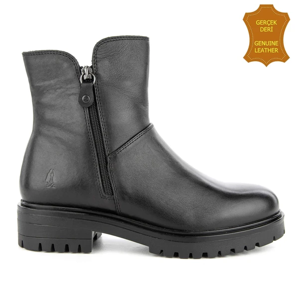 Hush Puppies Eretria 725029 Gerçek Deri, Anatomik, Kadın Bot Siyah - Resim 2