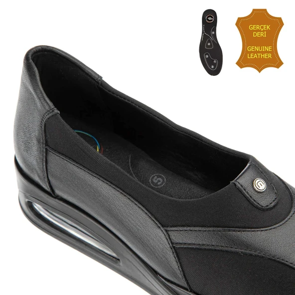 Muya Hoff Airmax-6 Nokta Anatomik-Kemik Çık. Kadın Ayk. Siyah - Resim 3