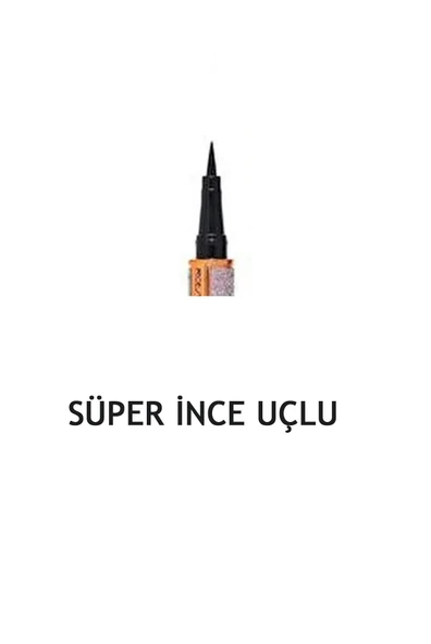 Ronassi Siyah İnce Uçlu Kalem Eyeliner Keçe Dipliner - Resim 2