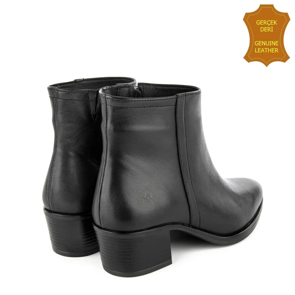 Hush Puppies Befasi 725011 Gerçek Deri, Anatomik, Kadın Bot Cilt Siyah - Resim 5