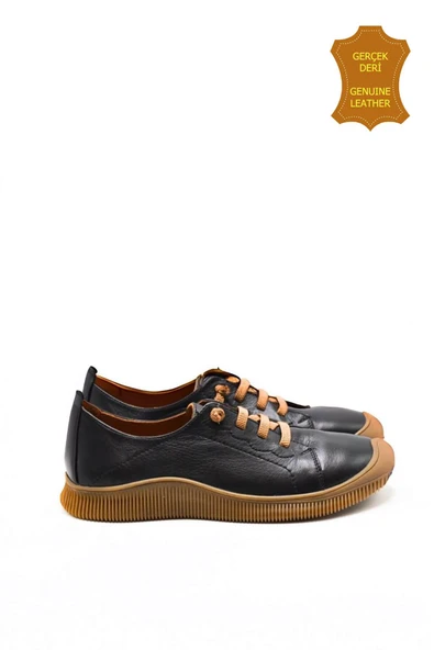 Venüs 2413504Y Hakiki Deri Kadın Anatomik Ayakkabı SİYAH Ç - Resim 2