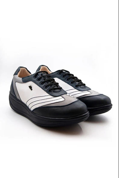 Dr.Comfort 5000 Ortopedik&Therapeutic Rocker Bottom Kadın Deri Ayk. Beyaz Lacivert - Resim 3