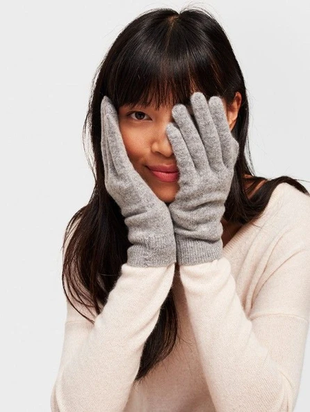 Kışlık Tiriko Kadın Eldiven Gri Eldiven - Resim 2