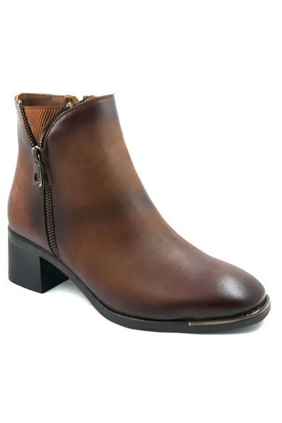 572291 Taba 5 Cm Fermuarlı Kadın Bot - Resim 4