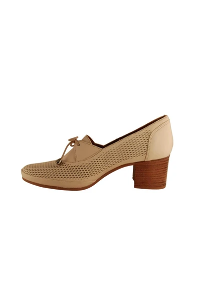 Venüs 1374Y Hakiki Deri Kadın Anatomik Ayakkabı BEJ Ç - Resim 3