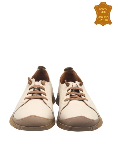 Venüs 2413504Y Hakiki Deri Kadın Anatomik Ayakkabı BEJ Ç - Resim 6