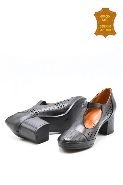 Venüs 1911923Y Hakiki Deri Anatomik Kadın Ayakkabı SİYAH Ç - Resim 7