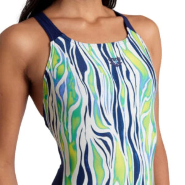 Arena Womens Zebra Stripes Swim Pro Back Swimsuit Kadın Yüzücü Mayosu 007217157 - Resim 4