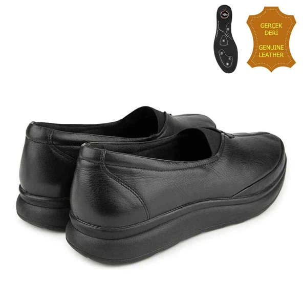 Muya Pothvat 6 Nokta Anatomik %100 Deri Kadın Ayakkabı Siyah - Resim 4