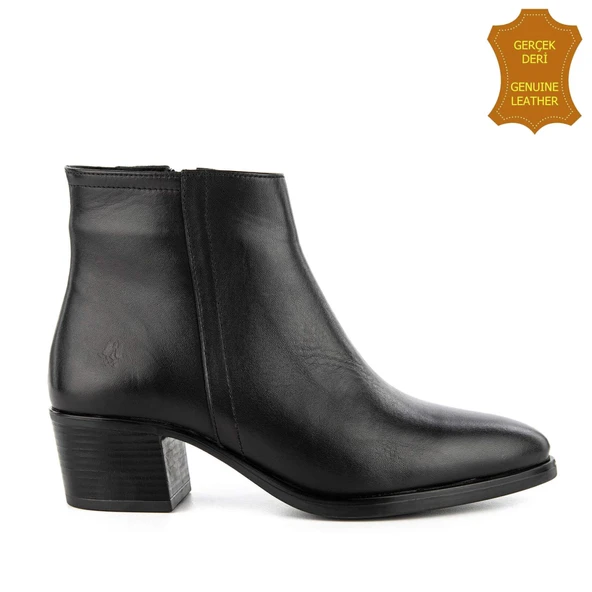 Hush Puppies Befasi 725011 Gerçek Deri, Anatomik, Kadın Bot Cilt Siyah - Resim 2