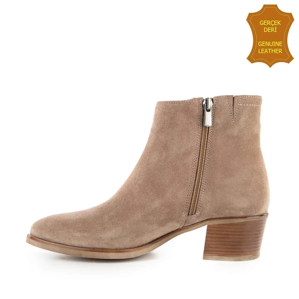 Hush Puppies Befasi 725011 Gerçek Deri, Anatomik, Kadın Bot Koyu Bej - Resim 3