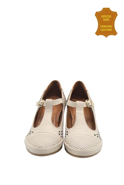 Venüs 1911923Y Hakiki Deri Anatomik Kadın Ayakkabı BEJ Ç - Resim 3