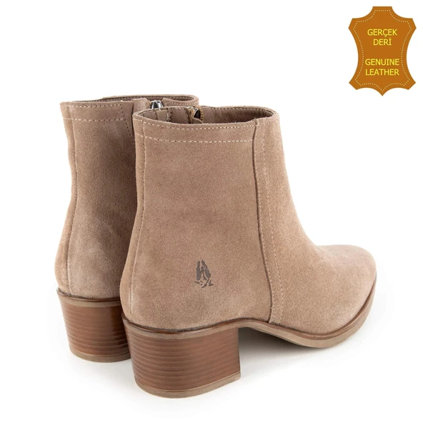 Hush Puppies Befasi 725011 Gerçek Deri, Anatomik, Kadın Bot Koyu Bej - Resim 5