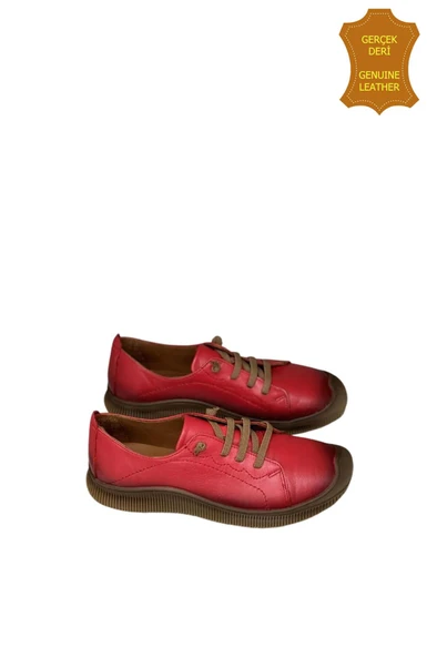 Venüs 2413504Y Hakiki Deri Kadın Anatomik Ayakkabı Kırmızı Ç - Resim 2