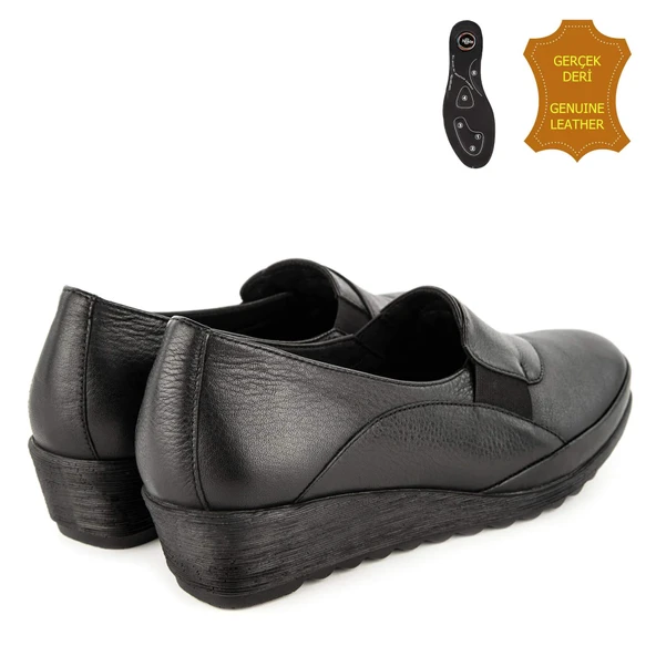 Muya Mary 6 Nokta Anatomik Kadın Ayakkabı Siyah - Resim 5