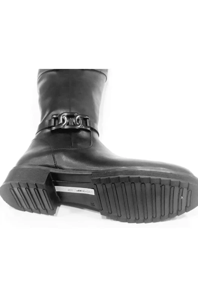 PUNTO 239108 Kadın Fermuarlı Siyah Çizme - Resim 3