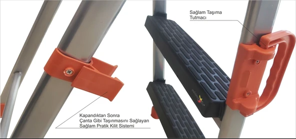 Ev Okul İşyeri Mutfak Kütüphane Raf İçin Dekoratif Kaydırmaz 4 Basamak Sağlam Dengeli Kısa Merdiven - Resim 6