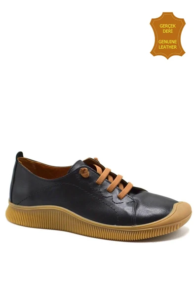 Venüs 2413504Y Hakiki Deri Kadın Anatomik Ayakkabı SİYAH Ç - Resim 6