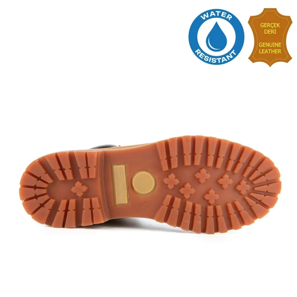 Hush Puppies Empresa 725039 Gerçek Deri, Anatomik, WaterResist Kadın Bot Tarçın - Resim 6