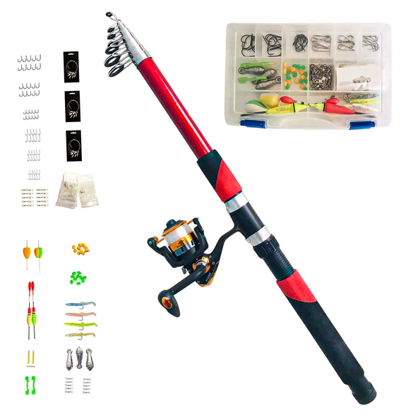 Hızlı Balık 125 Parça Hazır olta seti -300 cm ürün görseli 1