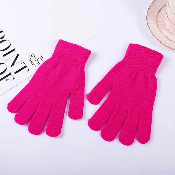Kışlık Tiriko Kadın Eldiven Fuşya Eldiven - Resim 4