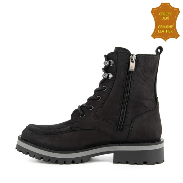 Hush Puppies Kedua 725030 Gerçek Deri, Anatomik, Kadın Bot Siyah - Resim 3