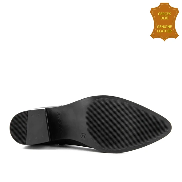 Hush Puppies Befasi 725011 Gerçek Deri, Anatomik, Kadın Bot Cilt Siyah - Resim 6