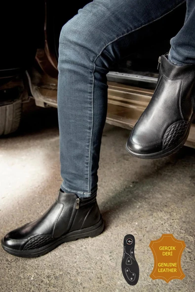 Muya Helix 6 Nokta Anatomik-Kemik Çık. Erkek Bot Siyah - Resim 2