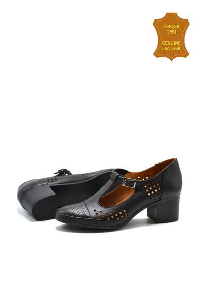 Venüs 1911923Y Hakiki Deri Anatomik Kadın Ayakkabı SİYAH Ç - Resim 4
