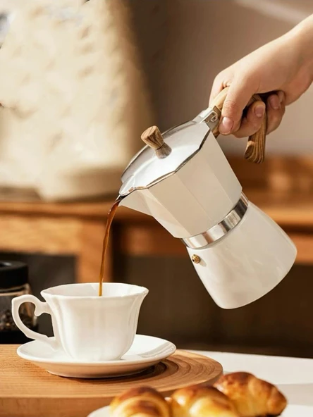 Mokapot 6-cup (Beyaz) - Resim 3