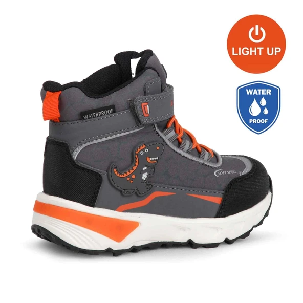 Buckhead 3036 T-Rex WATERPROOF-IŞIKLI Anatomik Çocuk Bot Gri - Resim 5