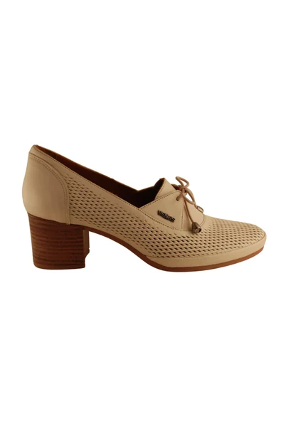 Venüs 1374Y Hakiki Deri Kadın Anatomik Ayakkabı BEJ Ç - Resim 2