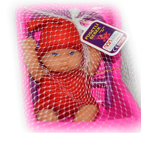 Oyuncak Çekçekli Puset ve Bebek – 25 cm Puset, 20 cm Bebek, Renkli Kıyafetli Mini Bebek Seti - Resim 3