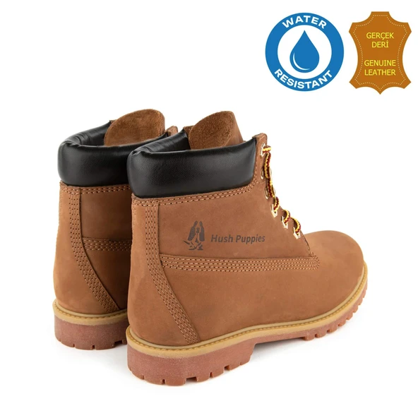 Hush Puppies Empresa 725039 Gerçek Deri, Anatomik, WaterResist Kadın Bot Tarçın - Resim 5