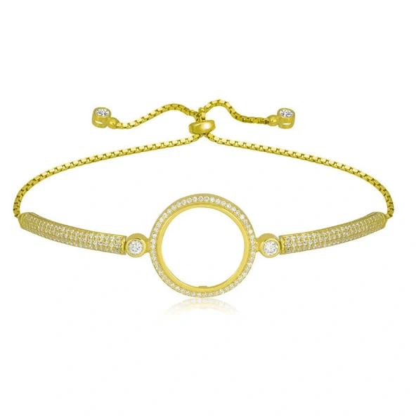 Gümüş Çeyrek Takılabilen Altın Kaplama Kadın Bileklik ürün görseli